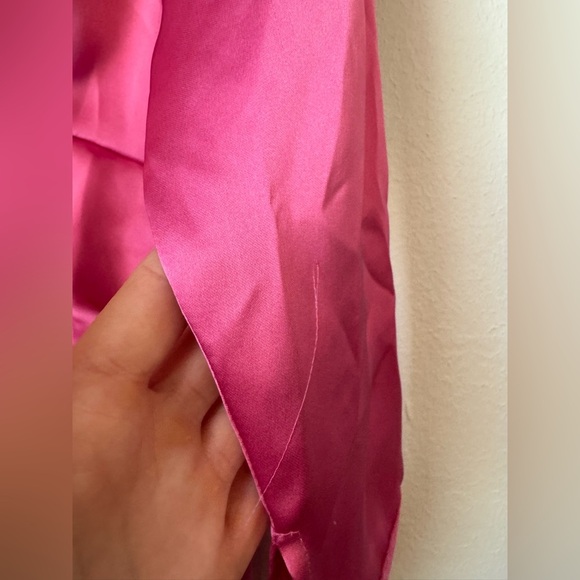 Zara Satin-Like Pink Long Sleeve Mini Dress - Picture 6 of 10